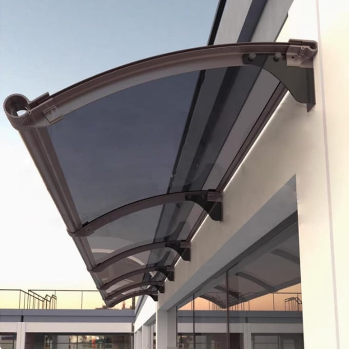 Buitendeur Luifel - Regenbescherming Overkapping - Entree Beschermen - UV Bestendig Polycarbonaat - 65x250cm - Transparant