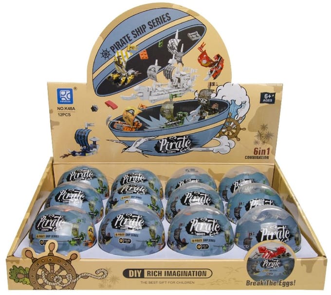Duckiez Blokjes Piratennboot - 12 stuks
