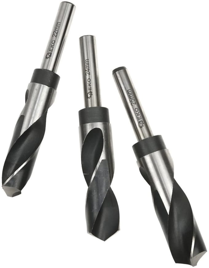 GEKO 3-delige HSS metaalboor set - 22-25 mm - Split Point - Zwart geoxideerd