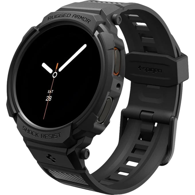 Spigen Rugged Armor™ Pro case voor de Samsung Galaxy Watch 9 / Watch 8 (40 mm) - Matte Black