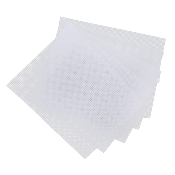 5 stuks Plastic Gaas Canvas Vel 7 Count 33.5x26cm Wit Plastic Canvas Ooggaas met 4 Brei white