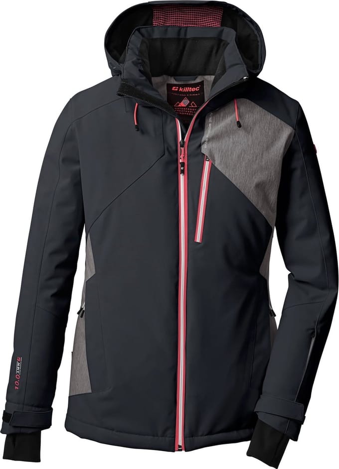 Killtec dames ski-jas - Ski jas dames 38605 - zwartgrijs - maat 44