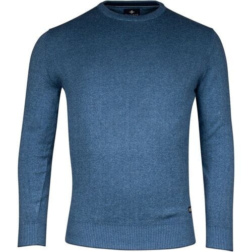 Baileys Trui Crew Neck Allover 2-Tone Midden Blauw / male