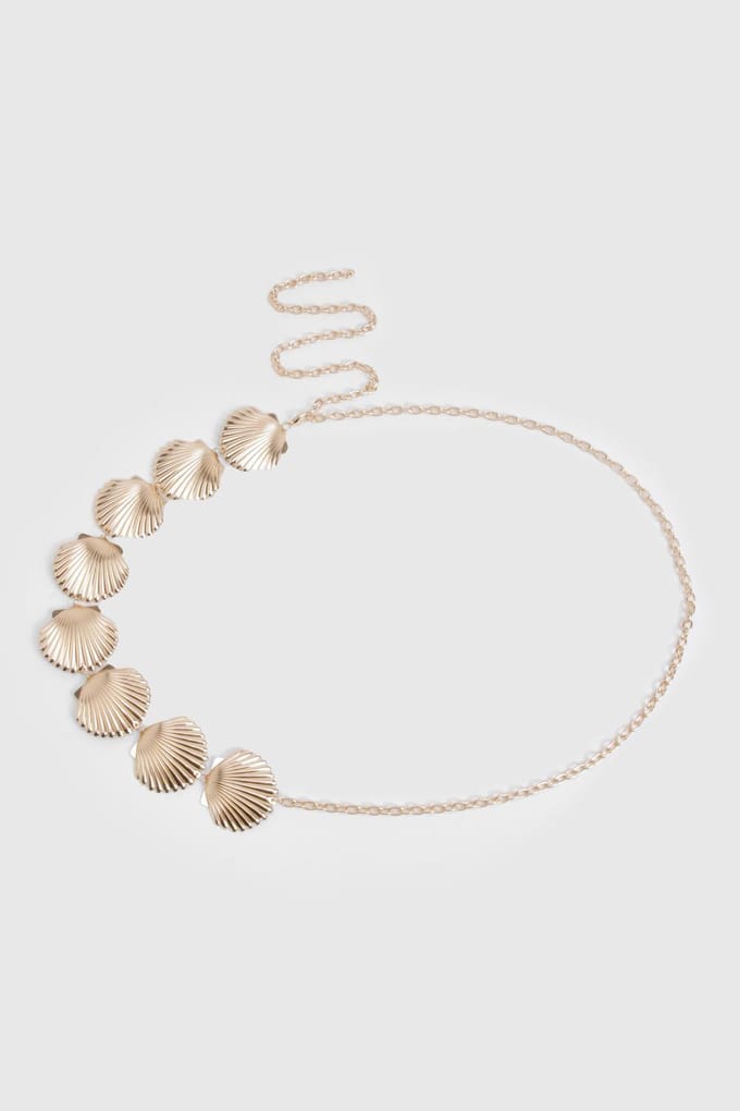 boohoo Dames Shell Kettingriem | Goud