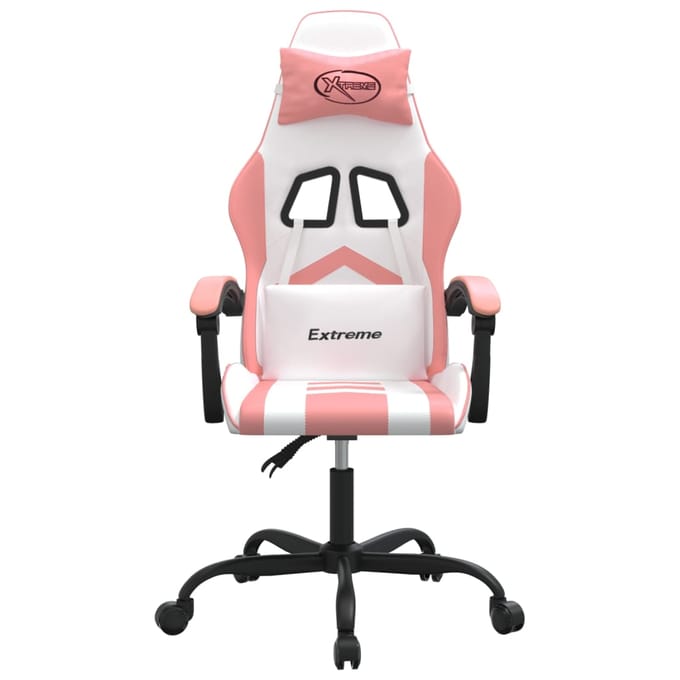 vidaXL - Gamestoel - kunstleer - wit - en - roze