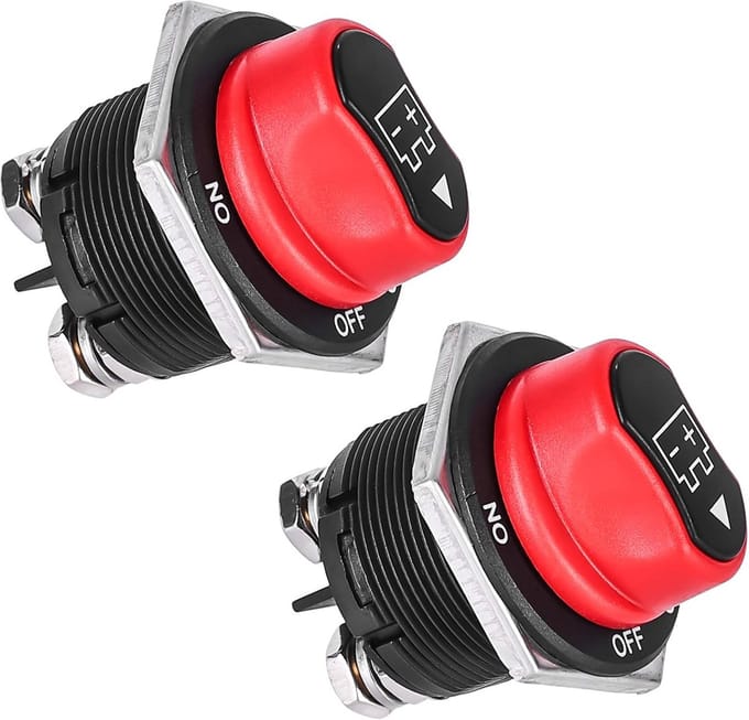 2 stuks Batterijscheidingsschakelaar 12V 24V 200A Waterdicht voor Auto Vrachtwagen Boot