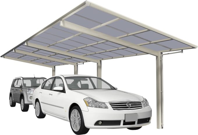 Ximax - 76111 - Aluminium Carport Linea Type 60 Tandem Inox look