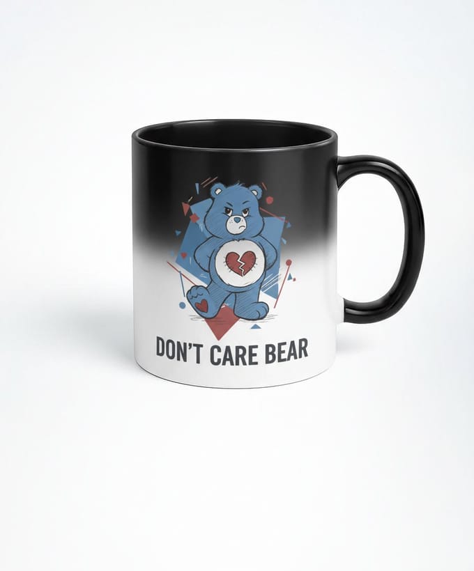 Don't Care Bear Magic Mok - Zwarte Magische Mok met Verrassing