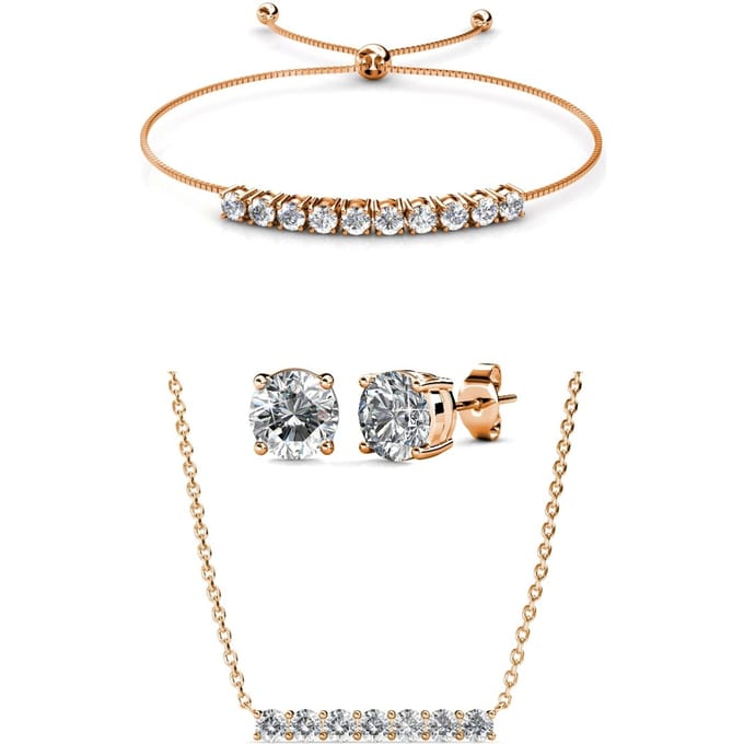 Mary Crystal Mia Sets - Roségoud en kristal