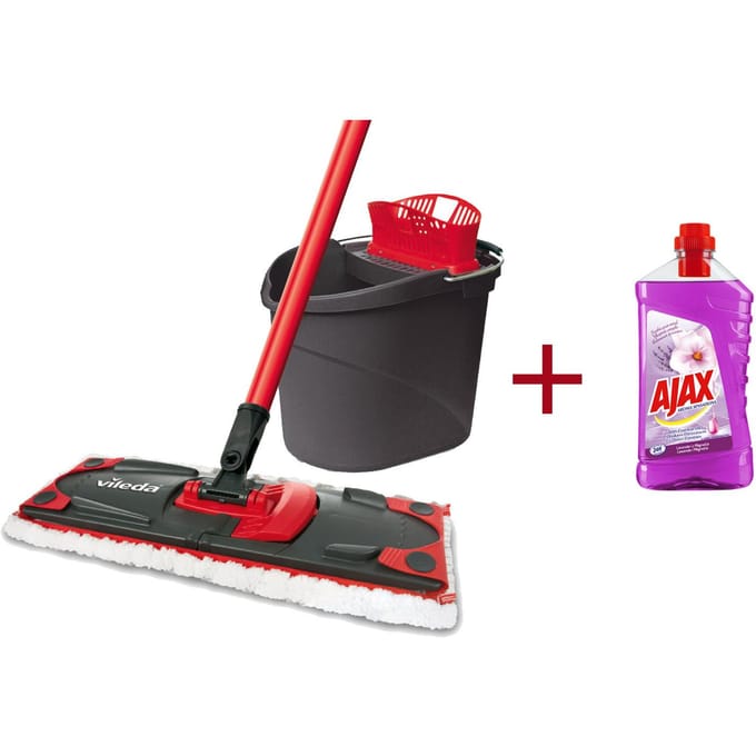 Vileda Serie - Plat Mop - 120 cm Drie-delig - Wyciskacz - Ajax Vloerreiniger
