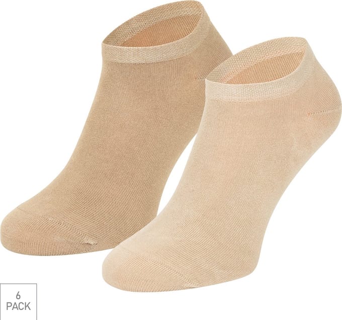 Boru Bamboo - 6-Pack - Sneakersokken - Bamboe - Hypoallergeen - Heren / Dames - beige - 36-40 - 2303