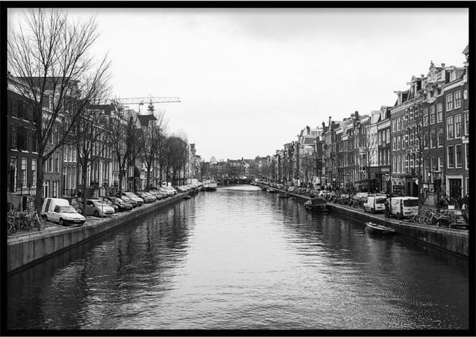 Poster Amsterdamse Gracht - 30x40 - Steden Poster - WALLLL
