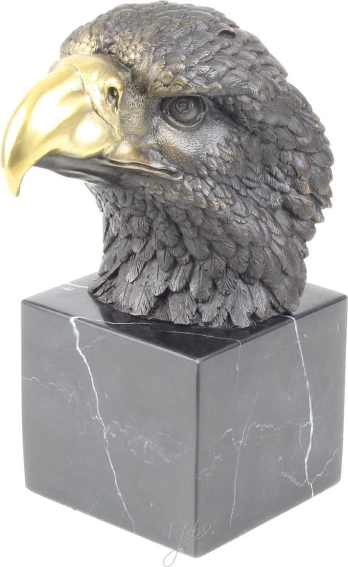 Bronzen arendshoofd - Bronzen beeljdje - Sculptuur - 21,5 cm hoog