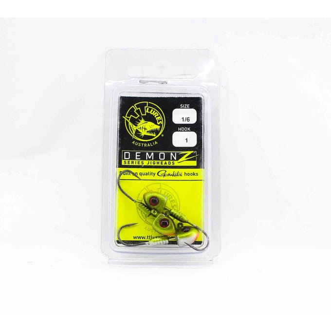 Tackle Tactics TT Demonz Jig Head 1/6 oz 1H 3/pack Groen (7815)