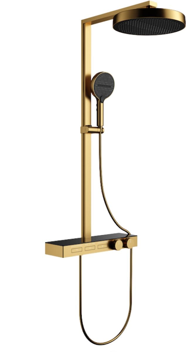 LINEA UNO - Parro - Goud - Piano button - Doucheset opbouw - - 201396