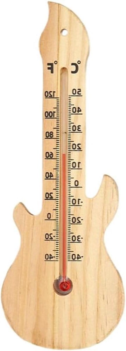 Houten thermometer hygrometer - Dubbele schaal meter - Klimaat bewaking - Natuurlijke houtconstructie - 22.5 cm x 8 cm - Houtkleur