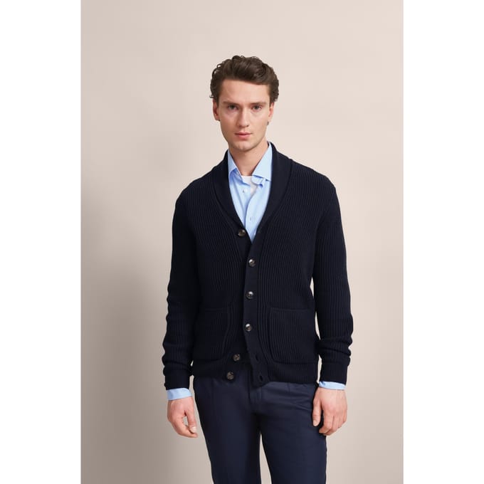 Bugatti Herren Vest met sjaalkraag