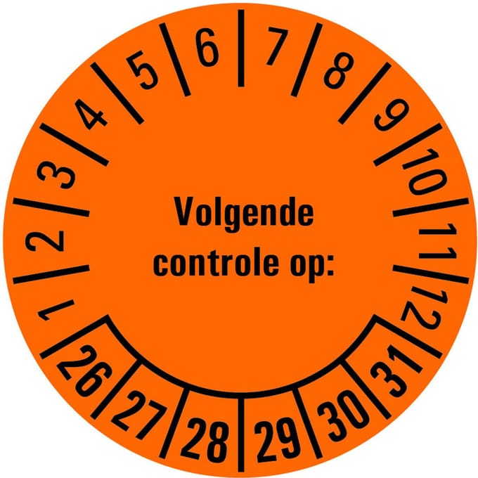 Volgende controle op sticker 26-31 - vel 20 mm - 36 per kaart