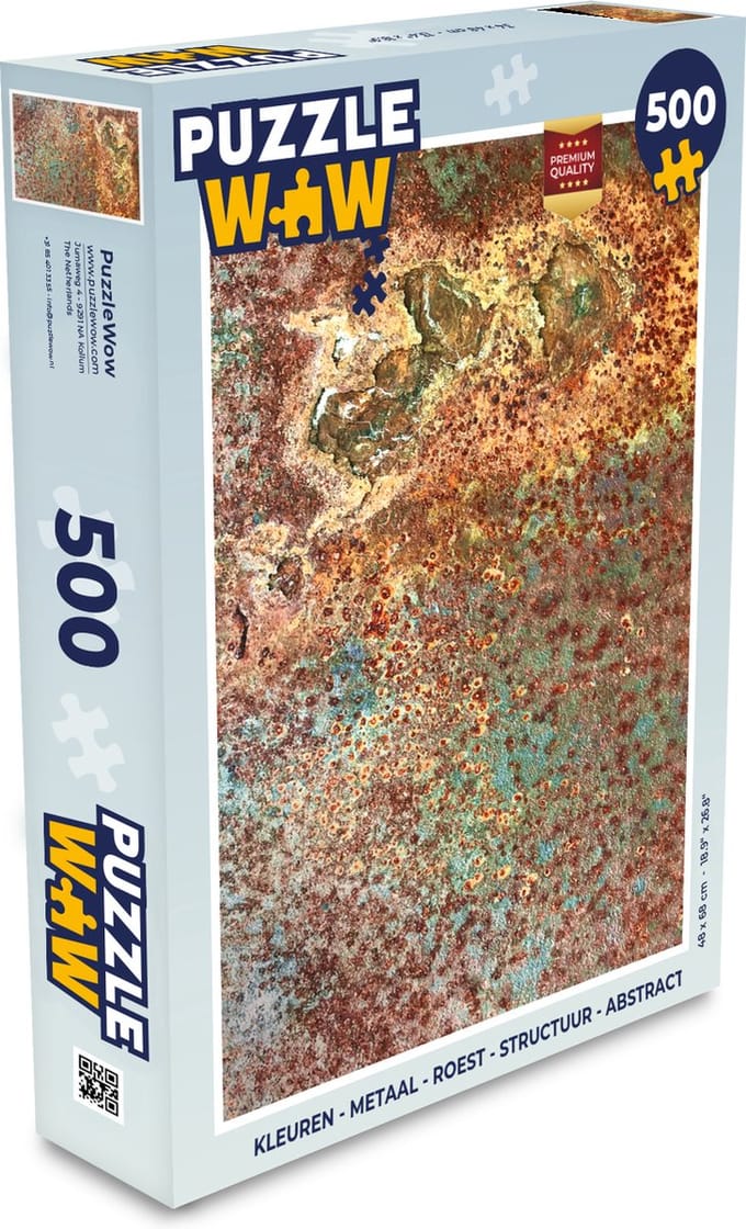 Puzzel Kleuren - Metaal - Roest print - Structuur - Abstract - Legpuzzel - Puzzel 500 stukjes