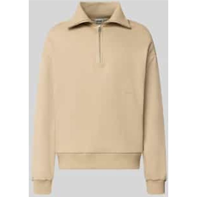 Regular fit sweatshirt van katoenmix met schipperskraag