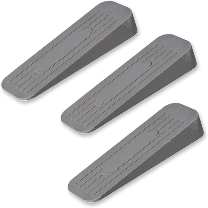 Robuuste rubberen deurstopper 3 stuks - Antislip, duurzaam, 12 x 3,5 x 2 cm