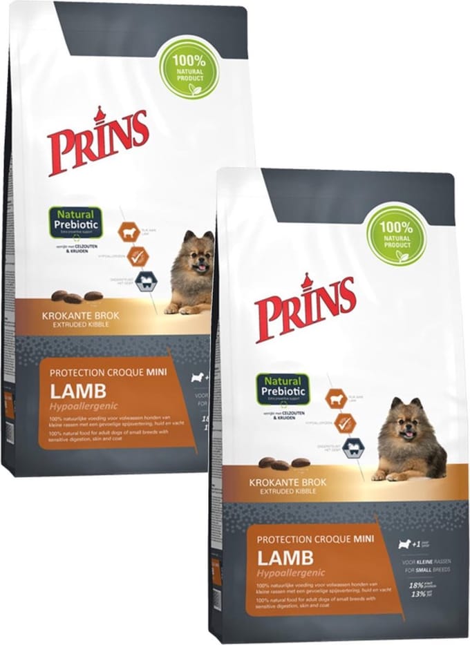Prins Protection Croque Mini Lamb Hypoallergenic - Hondenvoer - 2 x 2 kg