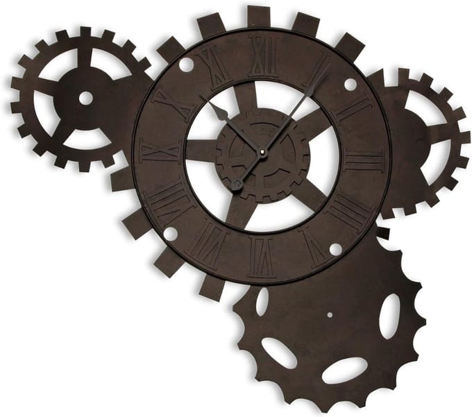 Klok - Wandklok Modern - Klokken - Industrieel - Bruin