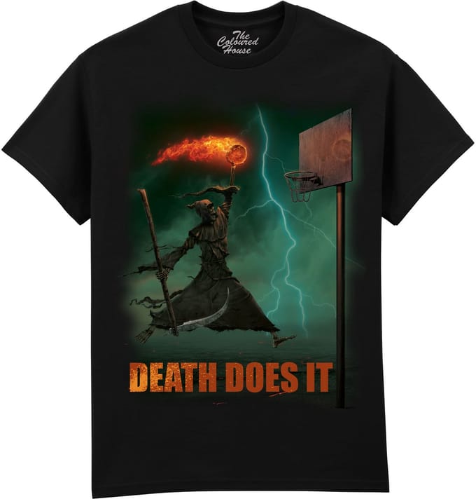 Reaper Skull Death Does It The Coloured House T-shirt M