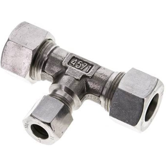 10L & 15L RVS T-stuk Snijringkoppeling 315bar ISO 8434-1