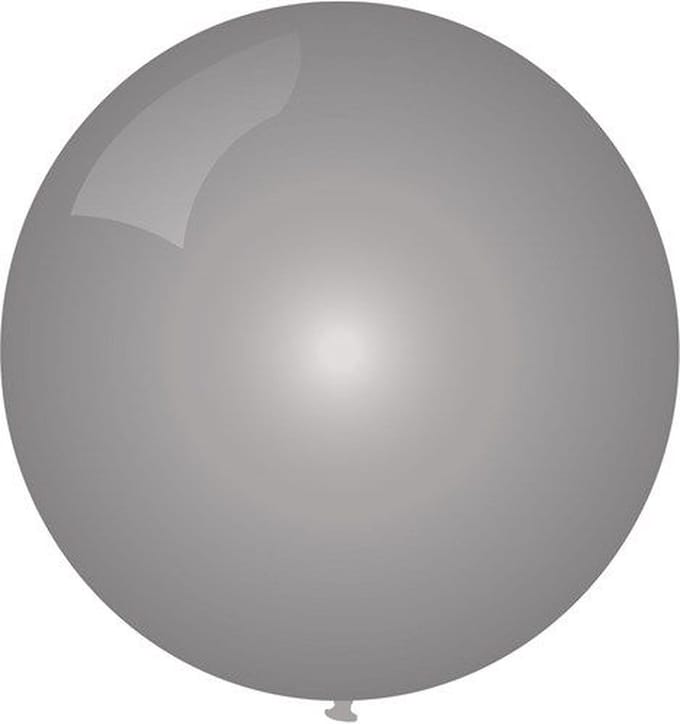 Topballon metallic zilver 6 stuks - 91 cm