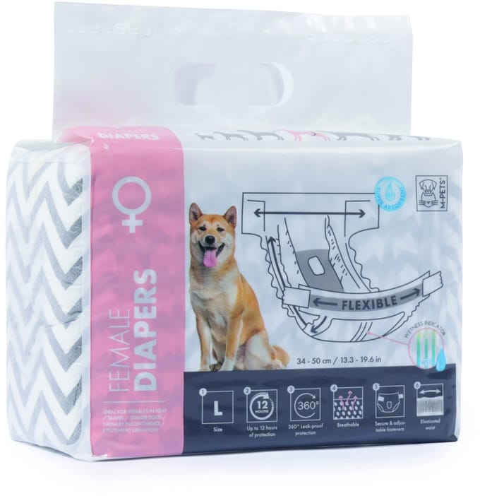 Mpets Luier - Training & Gedrag - 17x10.5x15 cm Zwart Wit Voor Teven L