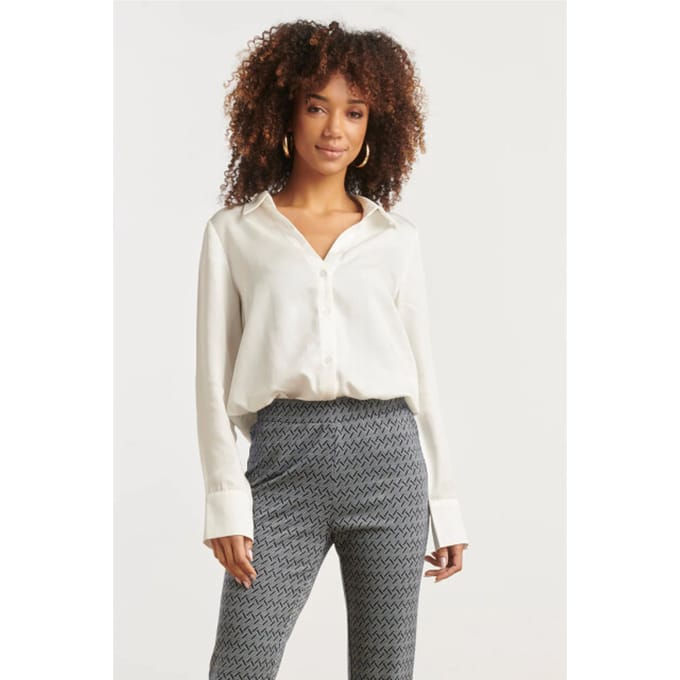 Smashed Lemon Doorknoopshirt met v hals & kraag |