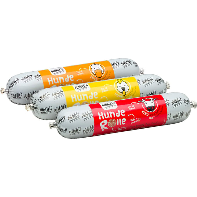 8x400g PURBELLO HundeRolle Mix II Hundefutter nass