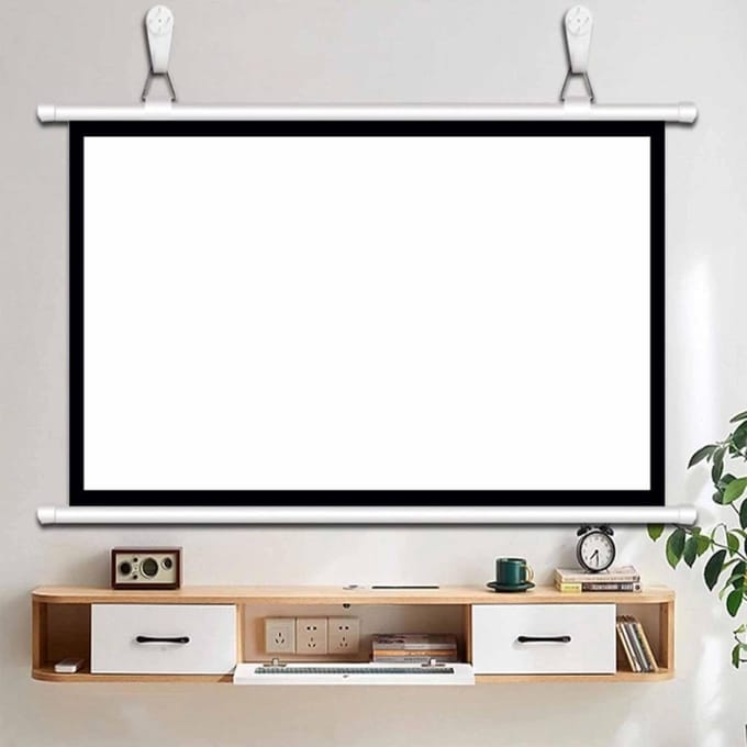 Projectorscherm - HD Scherm - Thuisbioscoop Ervaring - Kreukvrij Ontwerp - 60 Inch - Wit