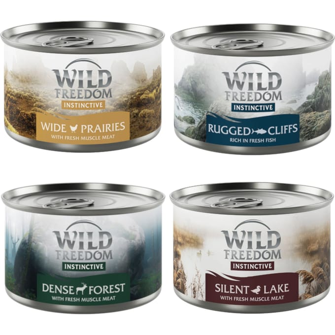 6 x 140 g Wild Freedom Instinctive Misty Mountains - Gemengd pakket Katten Natvoer