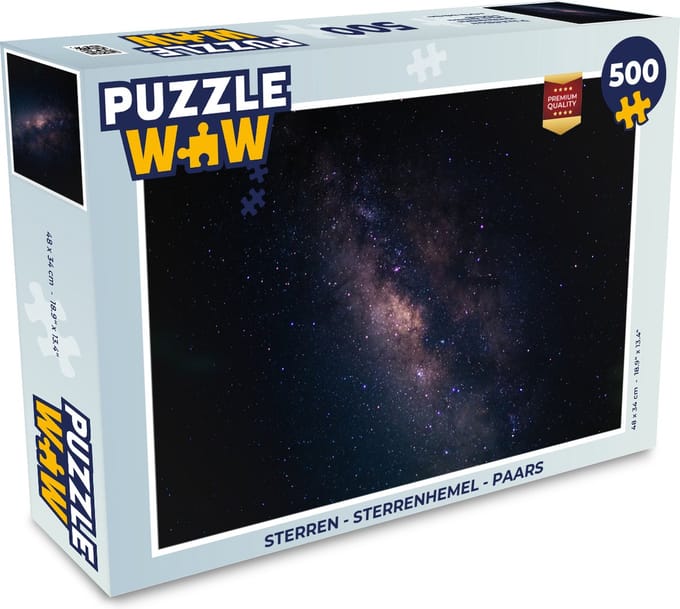 Puzzel Sterren - Sterrenhemel - Paars - Legpuzzel - Puzzel 500 stukjes
