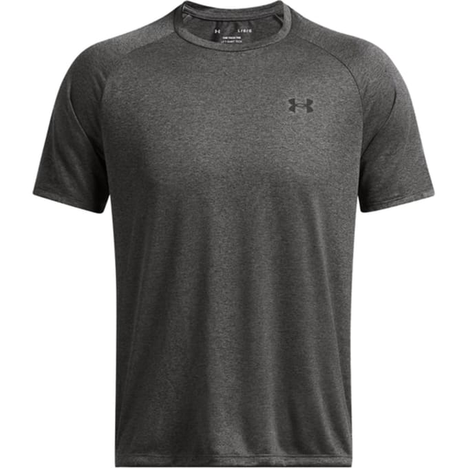 Under Armour UA Tech 2.0 SS Tee-GRY Heren Sportshirt - Carbon Heather - Zwart