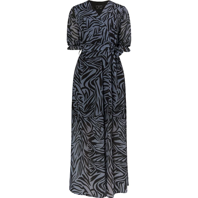 Faina Maxi-jurk met zebraprint Dames grijs/zwart