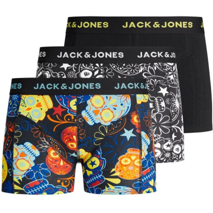JACK&JONES JUNIOR JACSUGAR SKULL TRUNKS 3 PACK NOOS JNR Jongens Onderbroek - Maat 128