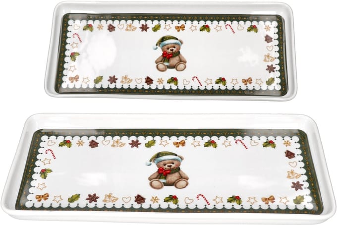 2-delig FRIEND-taartbord van porselein