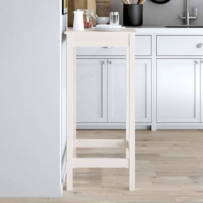 vidaXL - Bartafel - 50x50x110 - cm - massief - grenenhout - wit