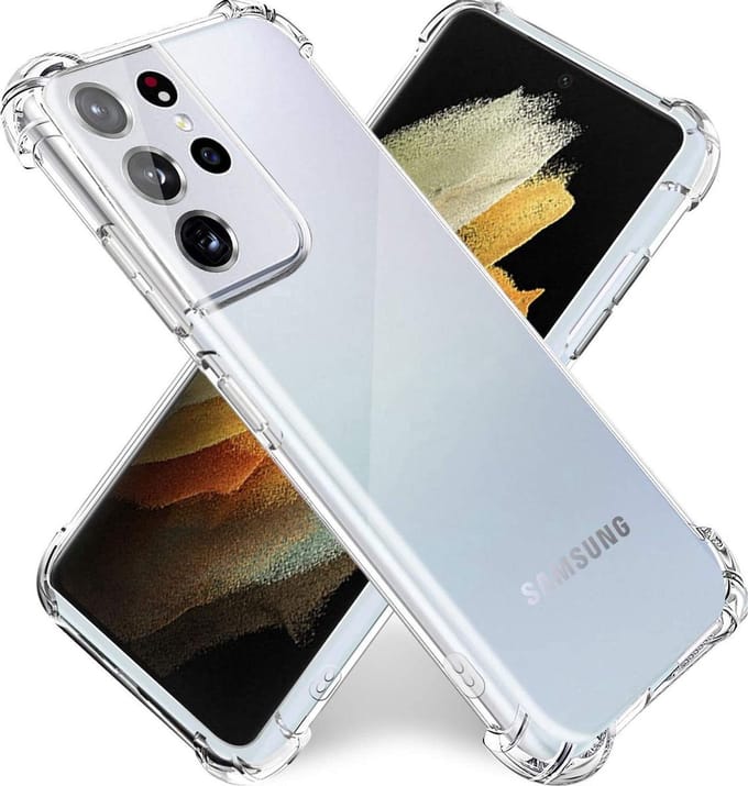Anti Shock Hoesje Geschikt Voor Samsung Galaxy S21 Ultra - ShockProof Silicone Case - Transparant Back Cover