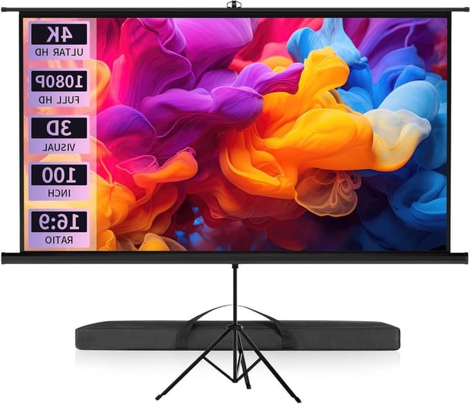 Projectorscherm - Projectiedoek - Home Cinema - Stabiel Statief - 100 inch - Wit
