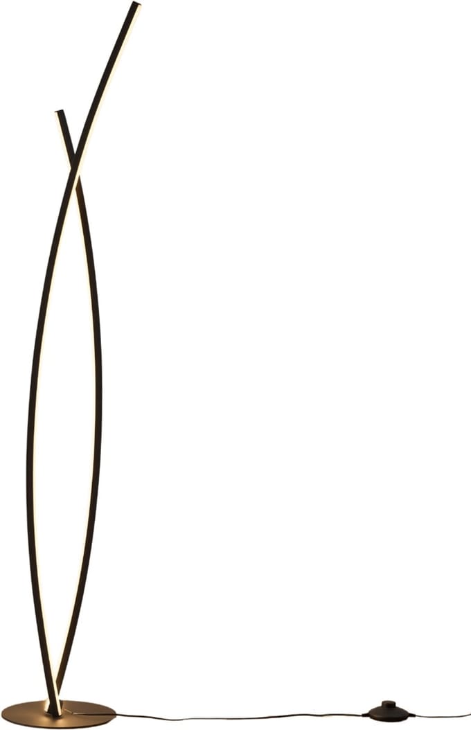 Kosilum - Elzo - Vloerlamp - Zwart - Aluminium, ijzer en PC