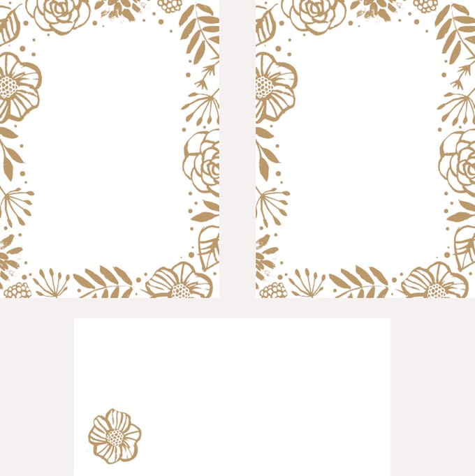 briefpapier en enveloppen Bloemen Goud A4