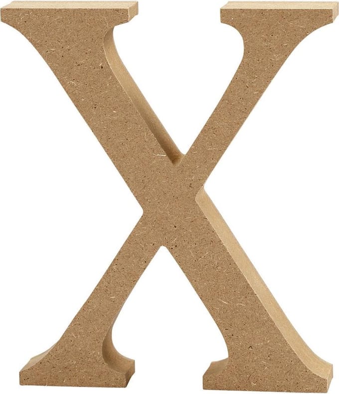 Letter, X, H: 13 cm, dikte 2 cm, 1 stuk