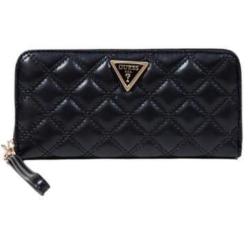 Guess portemonnee Giully ii slg grote zip rond vrouw zwart gewatteerde met scharnier