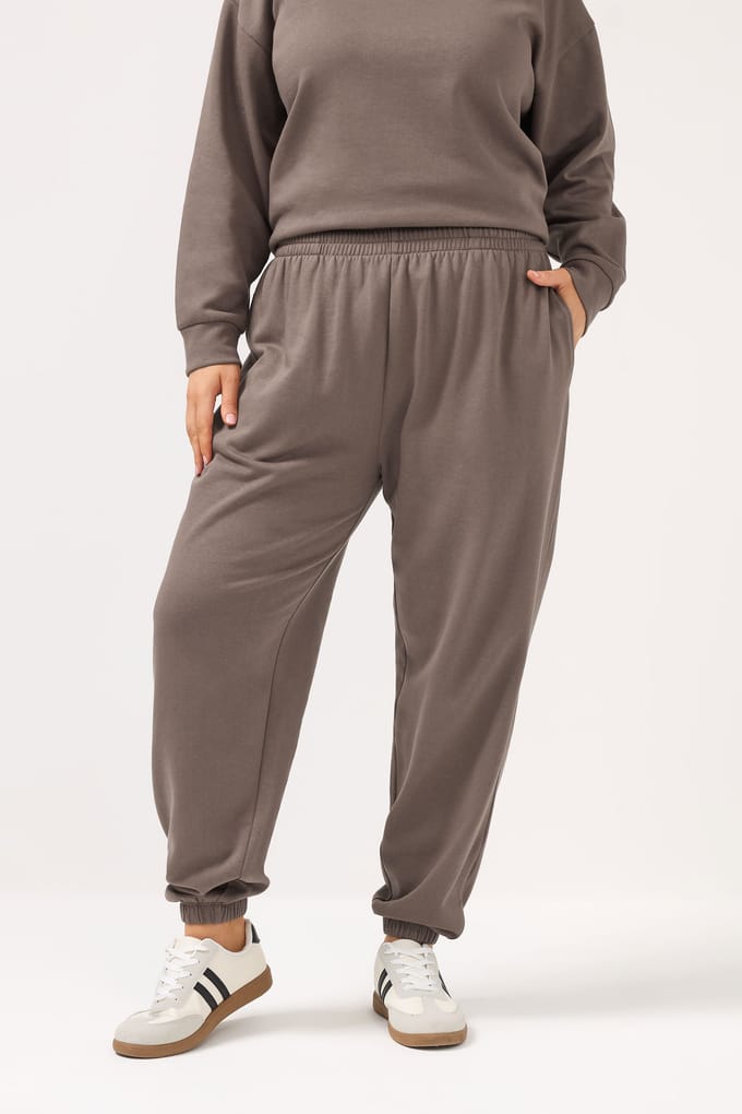 Yours Chocoladebruine Joggingbroek Met Omslag Size 42