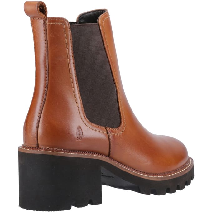 Hush Puppies Gaia Leren Dames Tan Hak Chelsea Boots