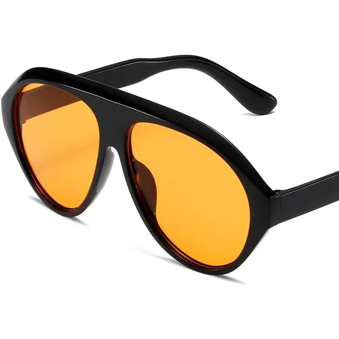 Pilot Oversized Zonnebril Goggles Dames Mode Luxe Merk Designer Zonnebrillen Heren Dames Groot Frame Trendy Tinten Uv400 yellow